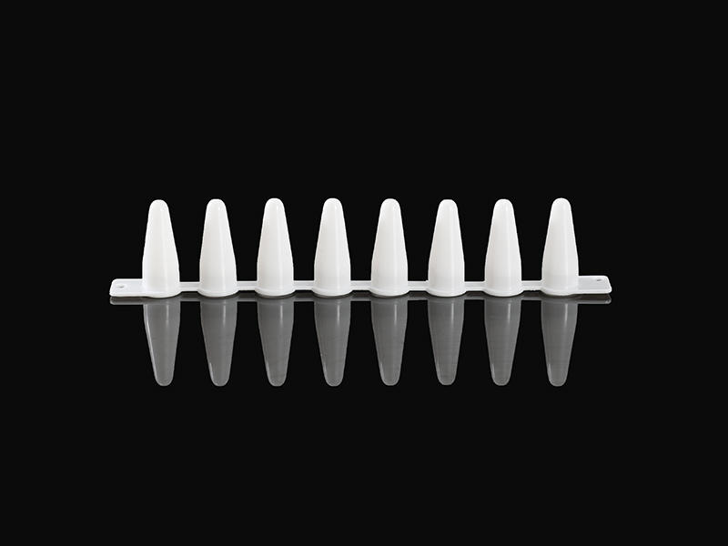 0.1ml 8-strips PCR tube with 8-strips Semi-domed Caps(White)