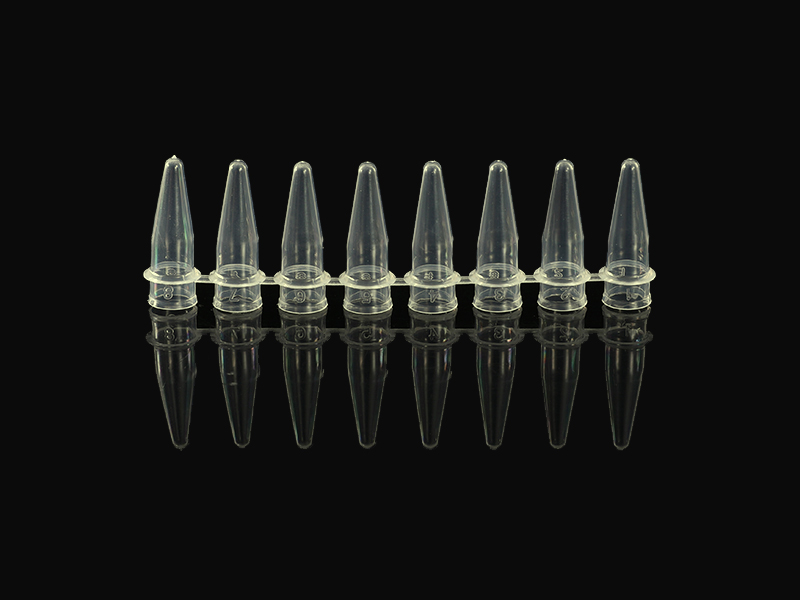 0.2ml 8-strips PCR tube with 8-strips Flat Caps(Yellow)
