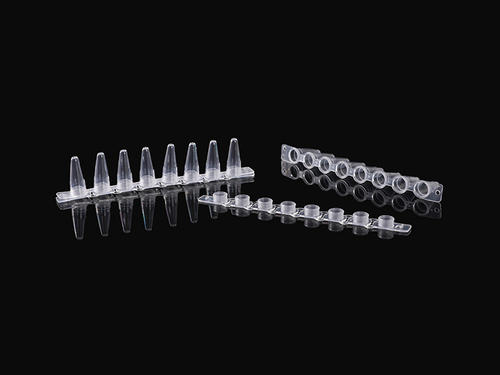 0.1ml 8-strips PCR tube with attached 8-strips Flat Caps(Transparent)